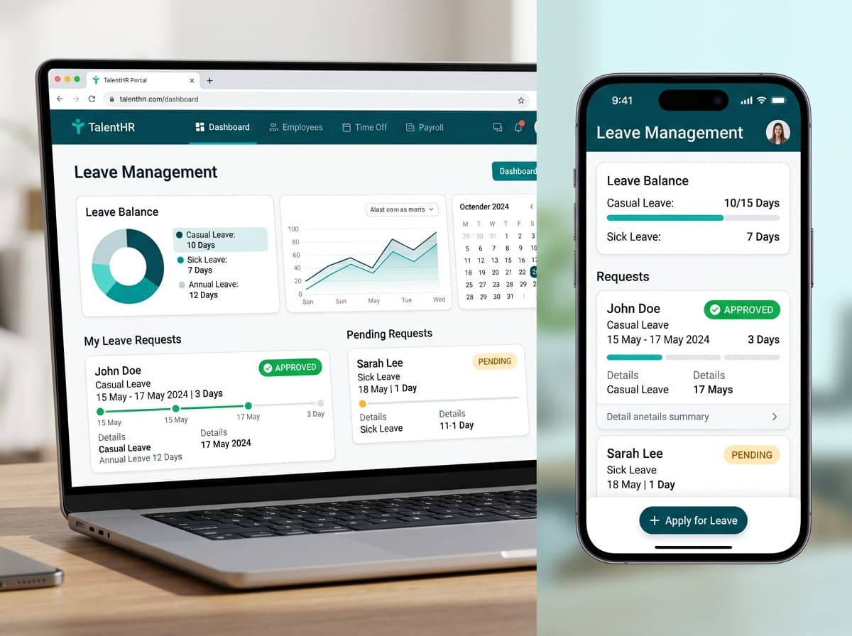 Automated Leave Policies & Balances — Web & App Interface